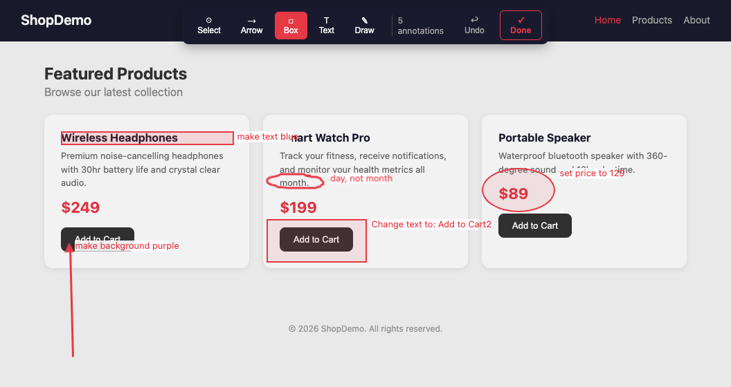 Redline: Visual UI Feedback for Claude Code